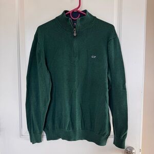 Vineyard Vines Forest Green Quarter Zip Sweater